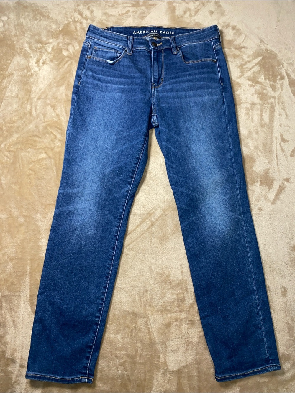 American Eagle Outfitters Women's Skinny Jeans in Dark Blue Denim - Picture 3 of 5